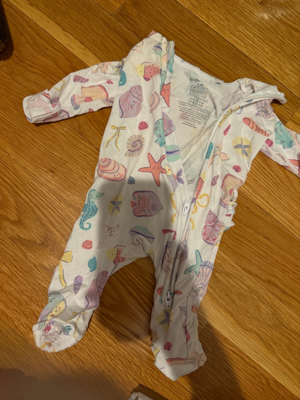 Girls' Sea Life Print One-Piece Pajamas - Pastel Multi